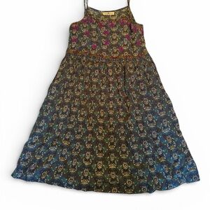 NATURAL LIFE Teal Floral Spaghetti Strap Mini Dress